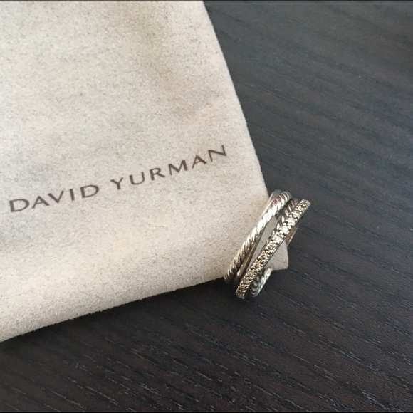 David Yurman Jewelry - David Yurman Crossover Ring with Diamonds