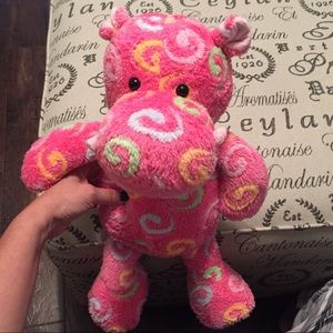 Pink Swirl Stuffed Hippo