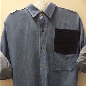 Blue Distressed Denim Top