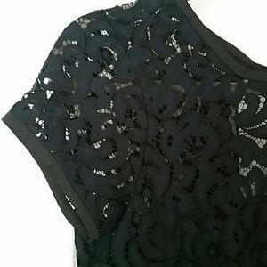 LOFT Navy Lace Tee Dress