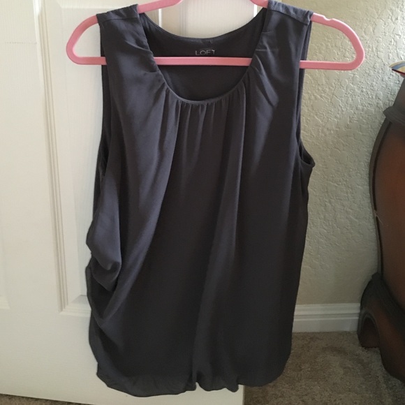 LOFT Charcoal/Gray Sleeveless Blouse, L
