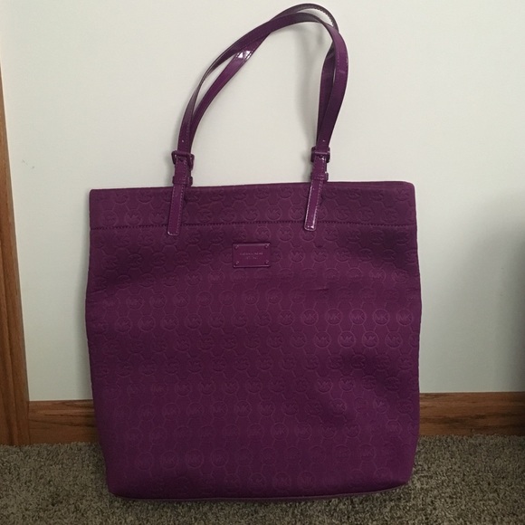 Purple Neoprene Michael Kors Tote