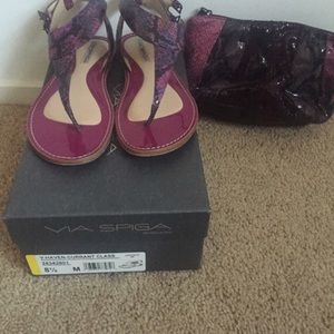 Via spiga sandals with matching clutch