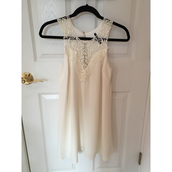 Lulu's Ivory Lace Neck Dress  (only worn once!!) - Picture 1 of 5