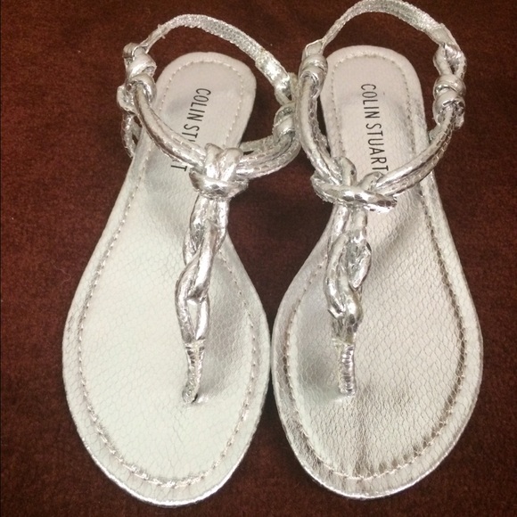 Silver Snakeskin Sandals