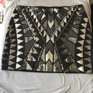 Short glitter skirt - Express
