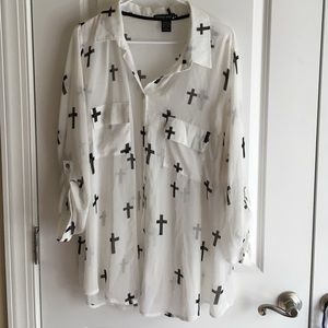 Barely worn sheer cross shirt.
