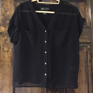Like new Kardashian Kollection sheer black shirt
