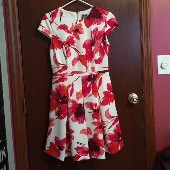 Vince Camuto Dress, white with Pink flowers
