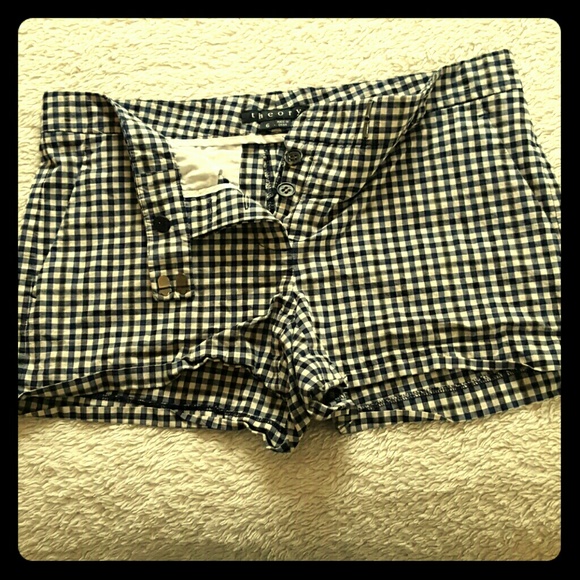 Theory size 6 gingham shorts - Picture 1 of 4