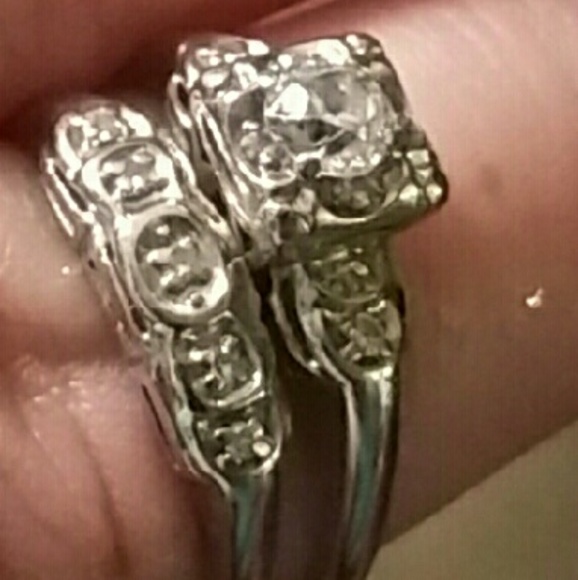 SOLD! Vintage Old European Cut Diamond Wedding Set