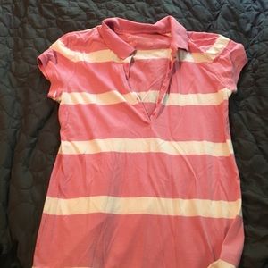 Short sleeve striped  polo shirt