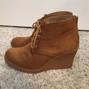 Brown/Tan Lace Up Booties