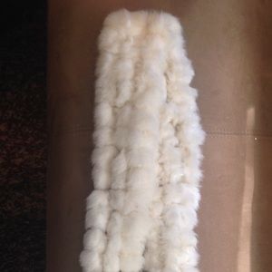 Genuine white rabbit scarf