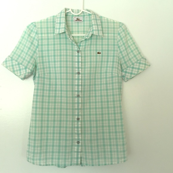 Lacoste green and white T-shirt