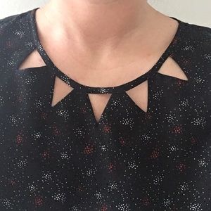 Comptoir Des Cotonniers Silk Top Cutout Neckline