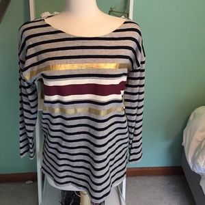 Jcrew gold striped tee