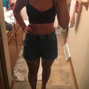 Gap 1969 high waisted denim shorts.