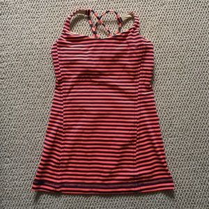 Lululemon orange navy stripe tank size 2