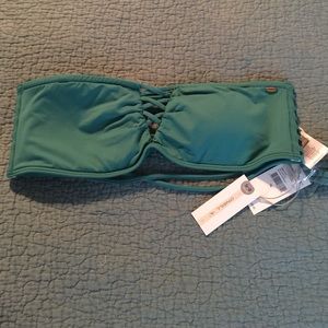 O'neill SaltwTer Solids Green Bandeau Swim Top- XL