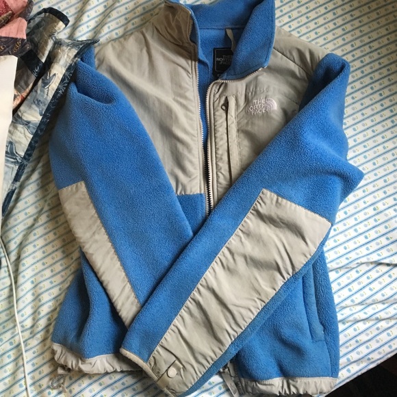 Blue North Face fleece jacket