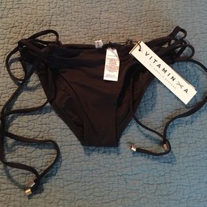 Vitamin A Swim- Ava Corset Black Bottoms- XS/4 New