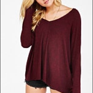 Maroon UO float long sleeve top