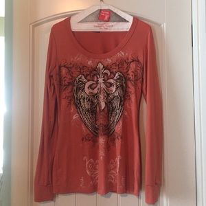 Embellished long sleeve t-shirt