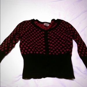 Forever21 Black Red Polka Dot Cardigan