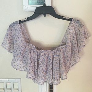 Planet Blue Blue Life Off the Shoulder Crop Top