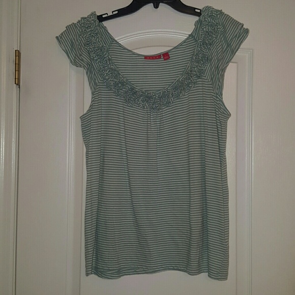 Elle striped mint green knit top