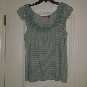 Elle striped mint green knit top