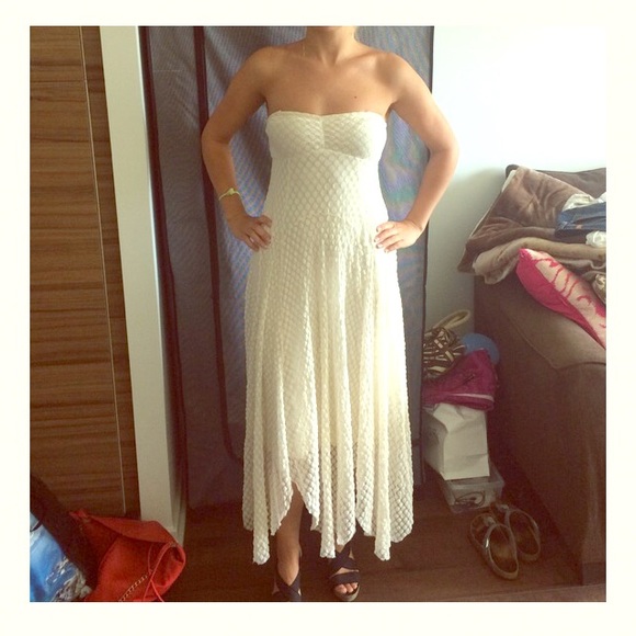 Cream long Free People gown