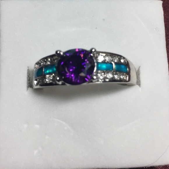 Amethyst & Fire Opal ring NWOT - Picture 2 of 2