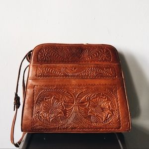 Vintage embossed leather purse