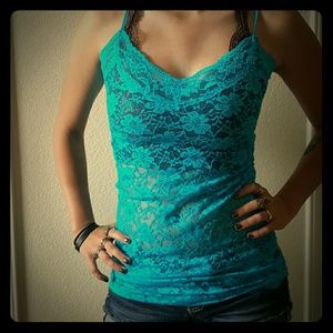 Blue lace cami