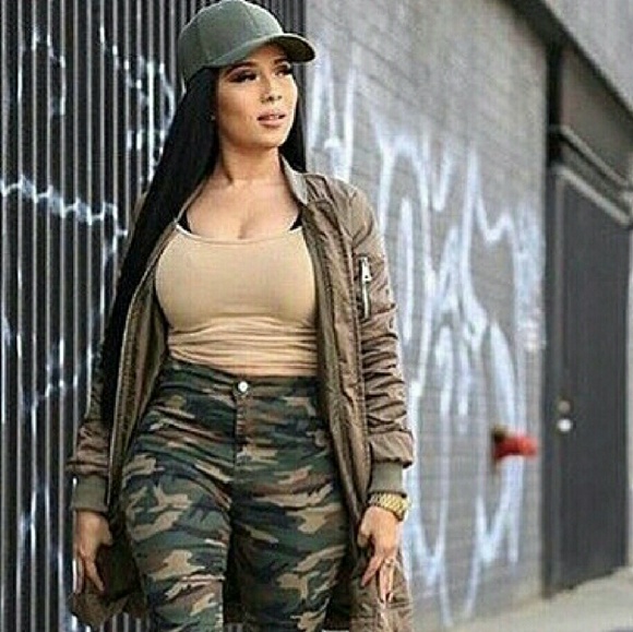 Camo High Waisted Zip Skinnies