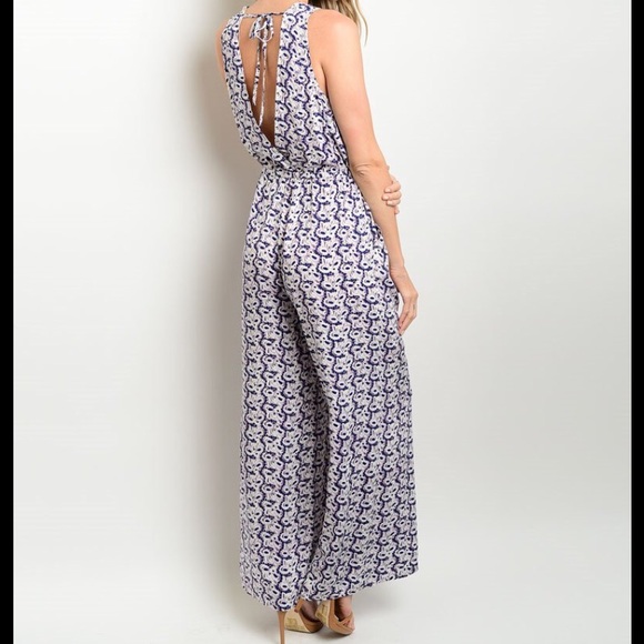 Sleeveless Print Jumpsuit With Pockets. - Picture 2 of 4