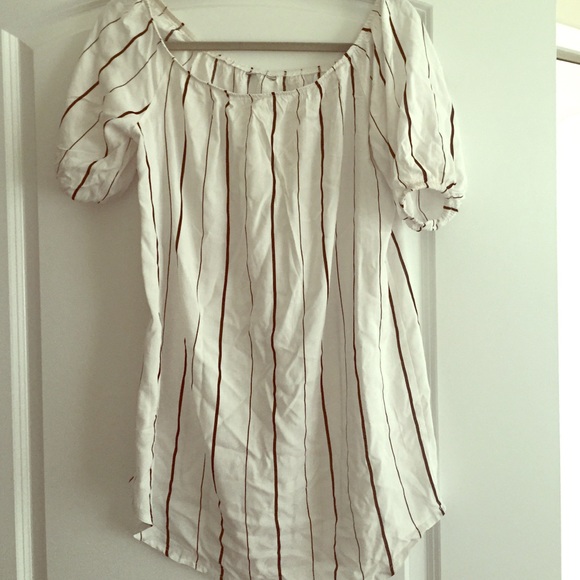 Black and white off the shoulder blouse