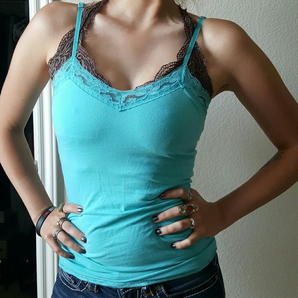 Blue cami with lace!