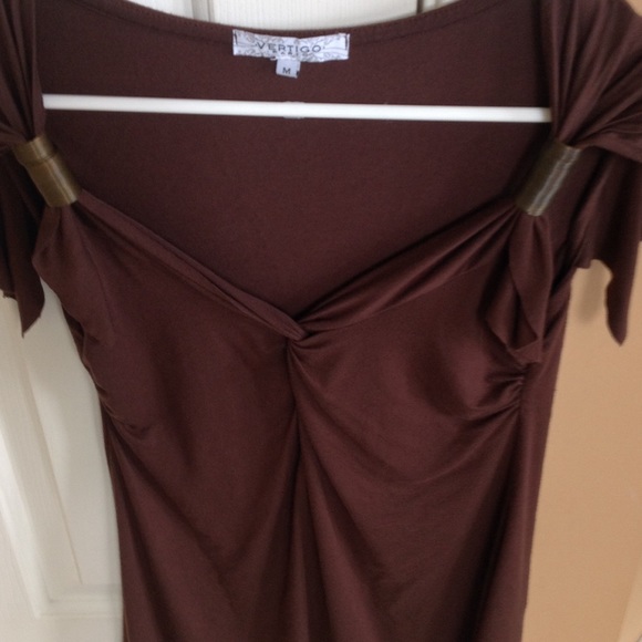 Cute Vertigo Paris brown summer shirt💕 - Picture 3 of 4