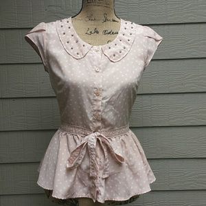 LC Peplum Pink Blouse