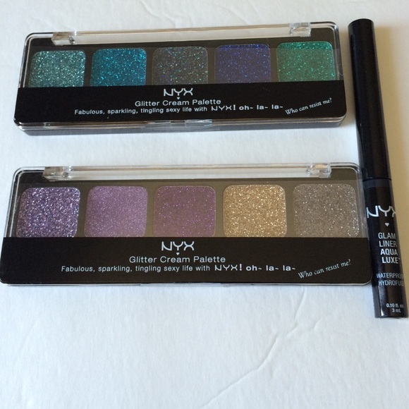 Glitter cream eye showdowns and glam eye liner
