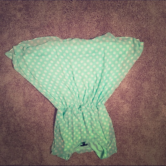 Iz Byer Mint Polkadot Dress
