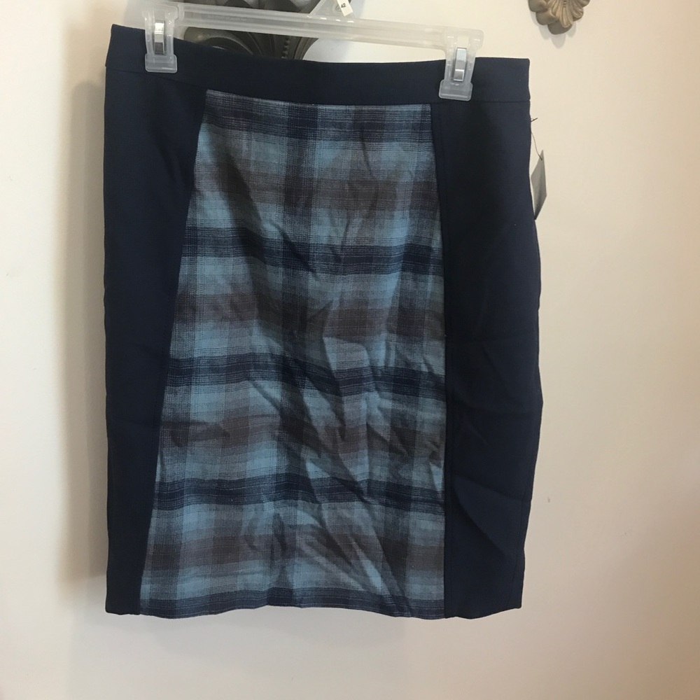 Blue plaid skirt