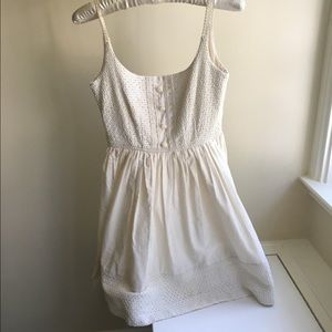 Anna Sui for Anthropologie White Embroidered Dress