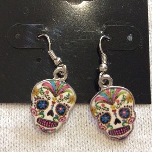 Dangly Sugar Skull Earrings