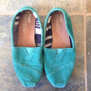 TOMS Teal Corduroy Flats