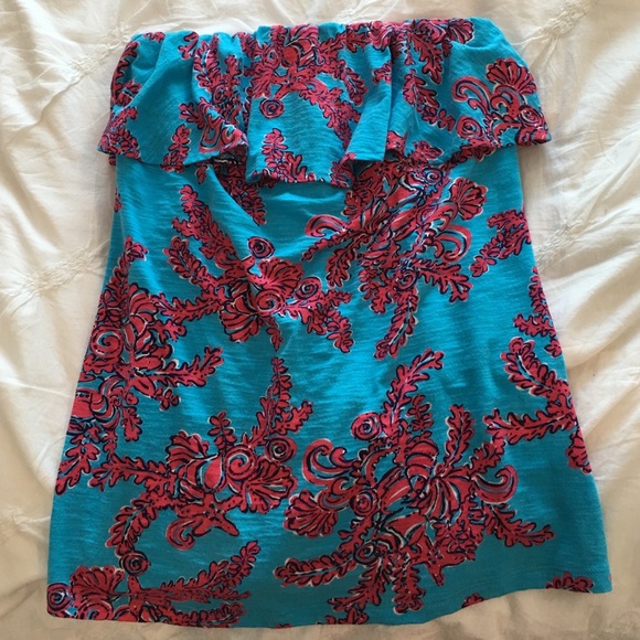 Lilly Pulitzer strapless top.