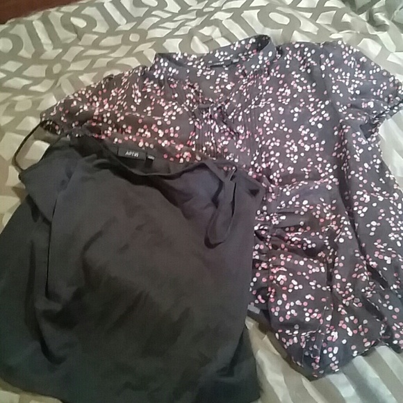 Beautiful shear blouse with black cami